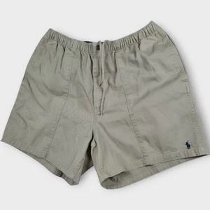 Vintage Polo Ralph Lauren Shorts Men Large Khaki Chino Elastic Pony Logo Casual - Picture 1 of 14