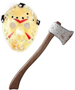 Friday The 13th Halloween Jason mask with axe Costume Prop Horror Hockey Mask - Picture 1 of 1