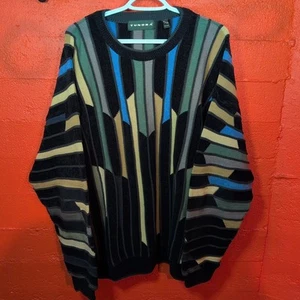 Suéter Tejido Pullover Multicolor Vintage Estilo Tundra Coogi Talla XL - Imagen 1 de 7