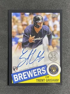 Topps Trent Grisham 2020 35 aniversario automático radiocontrol novato 85A-TG #70/199 Yankees - Imagen 1 de 3