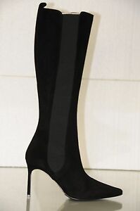 $1495 New MANOLO BLAHNIK TUNGADEHI BB Black Suede Stretch Boots SHOES 37 39 40.5