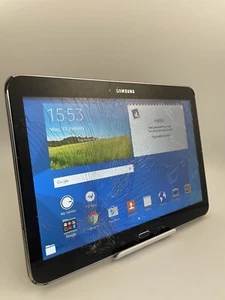 Samsung Galaxy Tab 4 10.1 SM-T530 Black Wi-Fi 16GB 10.1" Android Tablet Cracked - Picture 1 of 24