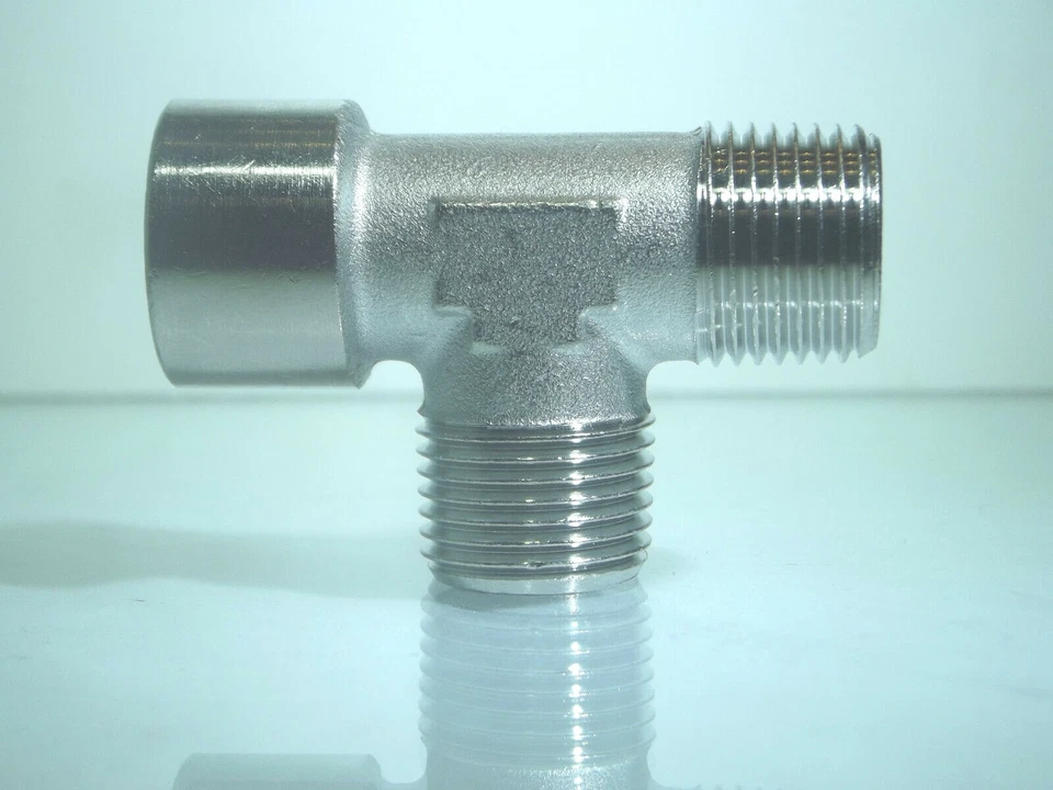 PNEUMAX 1/4 BSP Stecker Mittel T-Stück mit 1 Stecker & 1 Buchse 3 Wege T-Stück Verschraubung 1 Stück