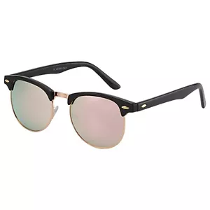 Classici occhiali da sole oro rosa specchio occhi di gatto montatura oro donna UV400 - Foto 1 di 3