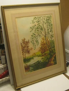 Antique Etching "The Ferry" Landscape by LOUIS RAMET Signed in Original Frame!!! - Picture 1 of 7