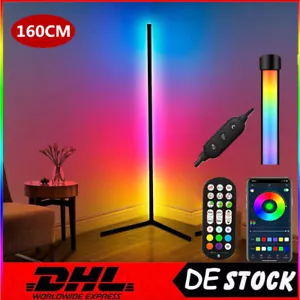 RGB LED Lampe Farbwechsel LED Eck Stehlampe Musikmodus mit Timer-Funktion 160cm - Bild 1 von 10
