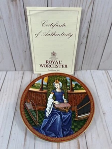 NEW!Past Times Royal Worcester The medieval ladies collection Music #695 Plate - Picture 1 of 15