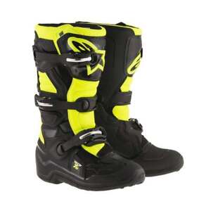 Alpinestars Youth Tech 7S Boots Black Yellow Fluo - New! Fast Shipping!