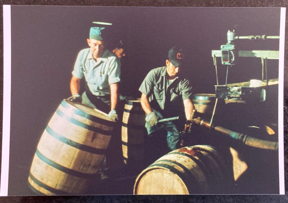 Jack Daniel Photo, reprint from vintage 35mm slide - Filling Barrel, circa 1970s - Image 1 of 1