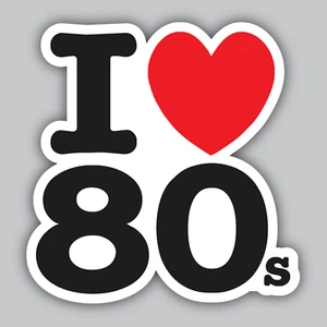 I Love 80's Vinyl Sticker/Decal - Heart - Rock - Pop - Music - Classic - Top 40 - Picture 1 of 2
