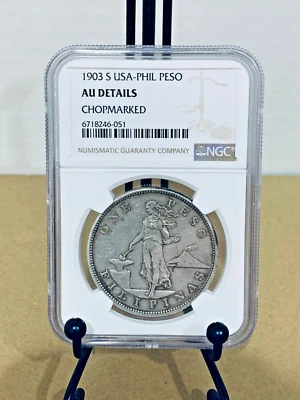 1903-S USA-Philippine Peso NGC AU Details CHOPMARKED #6718246-051 - Image 1 of 2