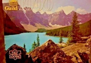 Vintage Moraine Lake Guild Golden Puzzle 100% Complete 21" x 27" 1000 Piece USA - Picture 1 of 3