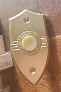 4 timbres de puerta iluminados con pulsador NuTone PB-20L vintage Mt. Vernon oro anodizado - Imagen 1 de 6