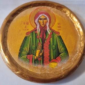 Icono redondo ortodoxo oriental de San Xenia Xeni de San Petersburgo - Imagen 1 de 5