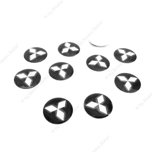 2x Mitsubishi Logo Emblem 14mm Ersatz Schlüsselemblem Selbstklebend ALU Schwarz - Bild 1 von 1