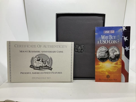 1991 Prestige Coin Set United States Mint OGP Case & COA Certificate Cover