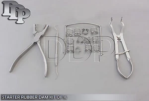 Basic Starter Rubber Dam Kit of 16 Dental Surgical Instruments - Picture 1 of 2