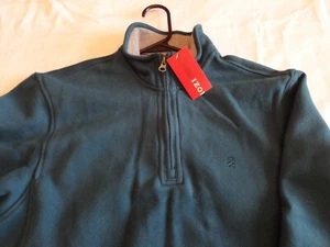 IZOD Herren Sweatshirt/Jacke klein weiche Baumwolle 1/4 Reißverschluss Pull Over Legion blau Neu mit Etikett - Bild 1 von 2