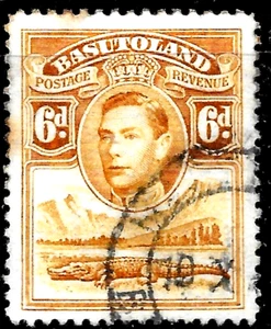 1938 Basutoland Sc#24 USED VF Crocodile - Picture 1 of 1