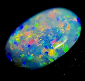 *VIDEO* B-5+ LIGHTNING RIDGE RED BLUE FIRE AUSTRALIAN TOP GEM BLACK OPAL 2.25cts - Picture 1 of 24
