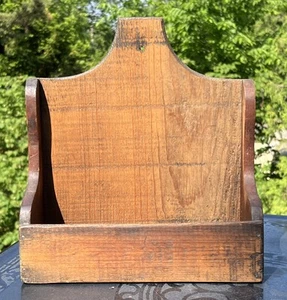 Antikes primitives Gewürz-/Küchen-Wandregal aus Holz - Bild 1 von 13