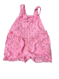 Oshkosh Baby Mädchen rosa gepunktet Konfetti Vestback Shortalls Rüschen 9 Monate - Bild 1 von 10