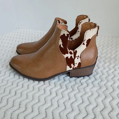 Pierre Dumas Mujer Marrón Piel de Vaca Botín al Tobillo Talla 8 Cremallera Vaquera Foto 1 de 4