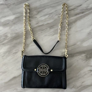 Tory Burch Black Leather Shoulder Bag Excellent Condition - Picture 1 of 8