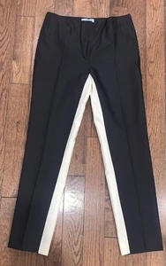 Prada Women’s Pants 42 Black White Colorblock Straight Leg Trousers - Picture 1 of 6