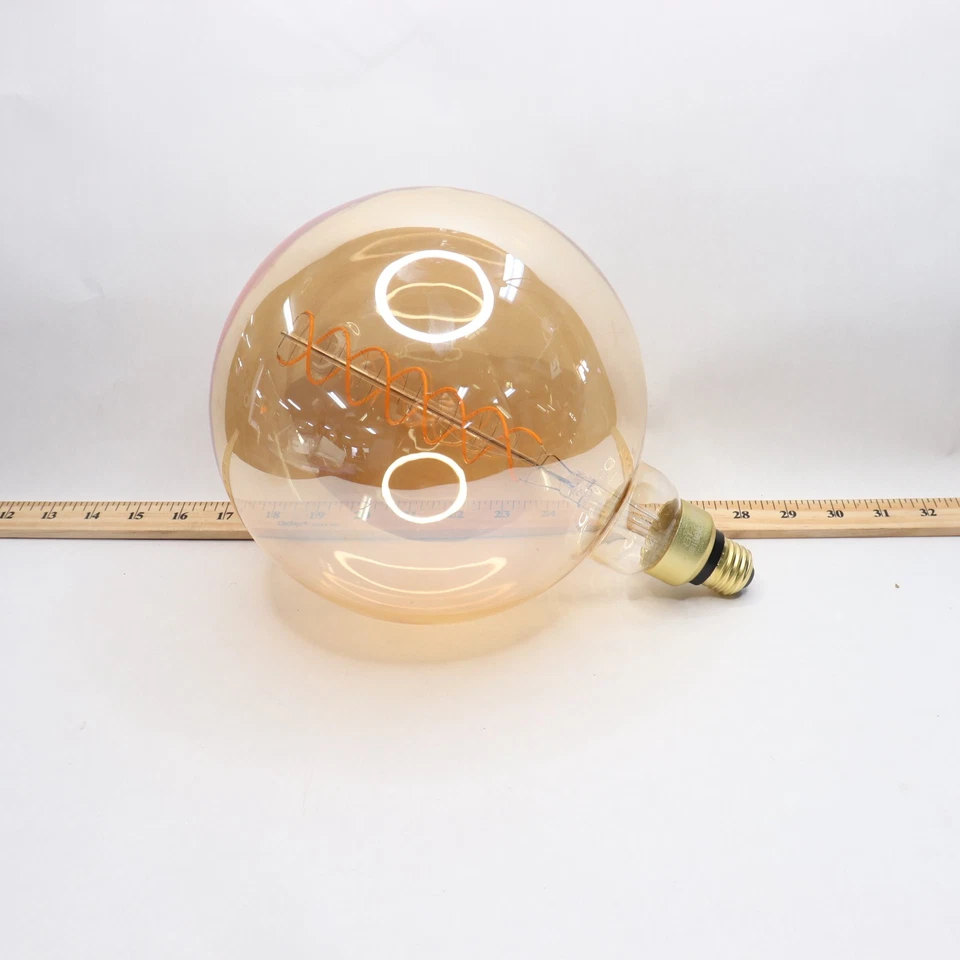 Feit Electric LED Vintage Light Bulb Amber G63 E26 60W Eqv 120V G63/S/820/LED - Image 1 of 4