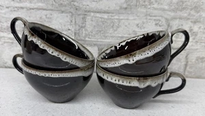 4 Vintage Nasco Japan Mid Century Hickory Tropfglasur Tee-/Kaffeetassen - Bild 1 von 15