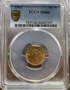 1903 $2.50 PCGS MS 66 Liberty Head Gold Quarter Eagle - Picture 1 of 2
