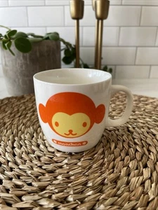 Rare Monchan Monkey Sanrio Mini Cup Mug HTF 2 3/4”x2 3/4” White Orange Japan - Picture 1 of 8