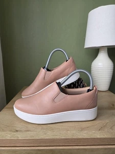 Zapatillas sin cordones Fitflop Rally Urban de cuero rosa talla 3 del Reino Unido - Imagen 1 de 9