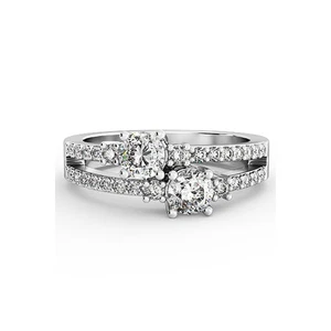 2.40 CT F-SI2 Round Cut Earth Mined Certified Diamonds 950 Plat. Engagement Ring - Picture 1 of 20