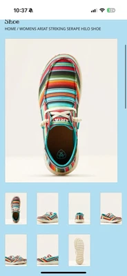 ARIAT 'Hilo' Striking Serape Striped Canvas Lightweight Slip-Ons Women's 9.5 B - Image 1 of 2