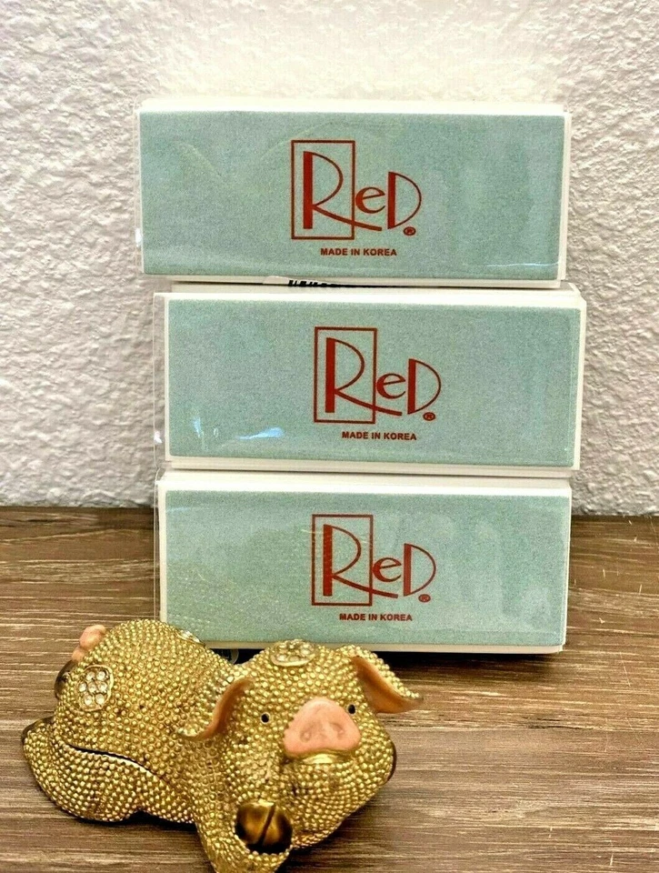 Tampón brillante diseño de uñas rojas bloque de 4 vías cada uno - 3 piezas Foto 1 de 1