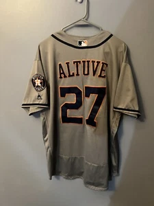 Houston Astros Jose Altuve #27 Majestic Men's Gray Road L Jersey Stitched - Picture 1 of 5