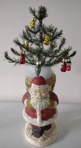 Midwest of Cannon Falls Folk Art Santa Bag w/Christmas Tree & Ornaments - Picture 1 of 6
