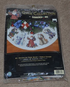 Dimensions Gold Collection St. Nicholas Tree Skirt / Table Cover 8692 Ultra Rare - Picture 1 of 2