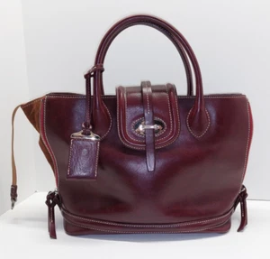 DOONEY & BOURKE Florentine Toscana Side Zip Satchel Bordeaux Leather & Suede - Picture 1 of 11