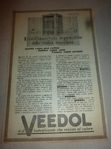 # advertising pubblicita' VEEDOL lubrificante che resiste al calore - 1925 - Foto 1 di 2
