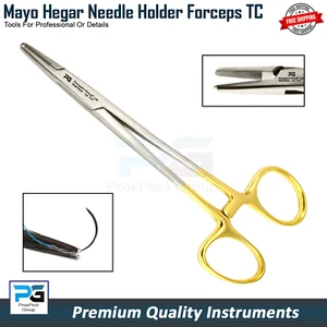 Strumenti per piercing corpo emostati Mayo Hegar porta aghi 14 cm TC qualità premium - Foto 1 di 8