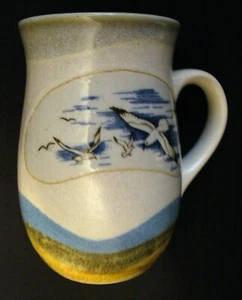 Vintage~Seagulls~OTAGIRI~Japan~STONEWARE~Multicolor~16oz~COFFEE MUG~EUC - Picture 1 of 7