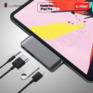USB-C Hub 4K HDMI USB 3.0 Type C 3.5mm Earphone Adapter iPad Air 4 Pro 2020 mini - Picture 1 of 8