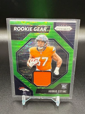 2024 Panini Prizm - Audric Estime Green Rookie Gear Jersey Patch RC #RG-AEE 🔥 - Image 1 of 2