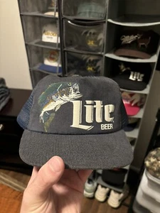 Vintage Miller Beer Camo Corduroy Trucker Hat Snap Back Bass - Picture 1 of 2