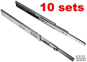 Set of 10 Soft-Close Ball Bearing Drawer Slides Full Extension 12"-24" 100lb - Imagen 1 de 8