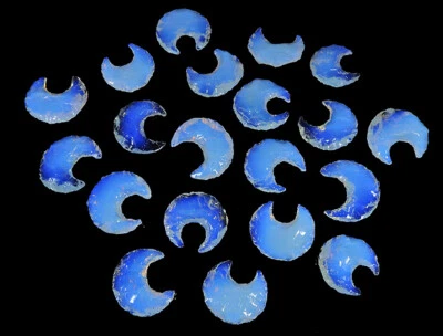Opalite Moon Crescent Moon Healing Stone Metaphysical Glass Opal Carving ob283 - Image 1 of 4