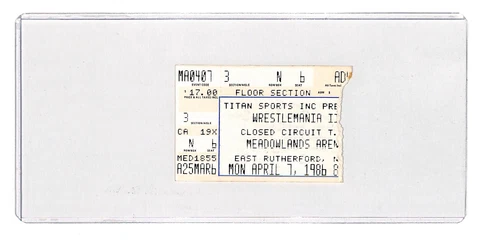 WWF WRESTLEMANIA 2 CCTV wrestling ticket stub 1986 Hulk Hogan vs King Kong Bundy Cover